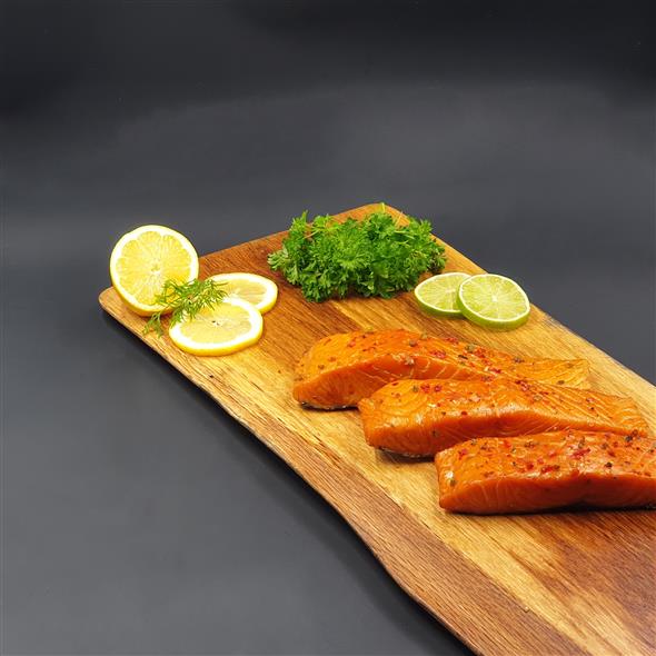 Tilbud varmrøget laks - Grøn/Rød peber 3 stk.